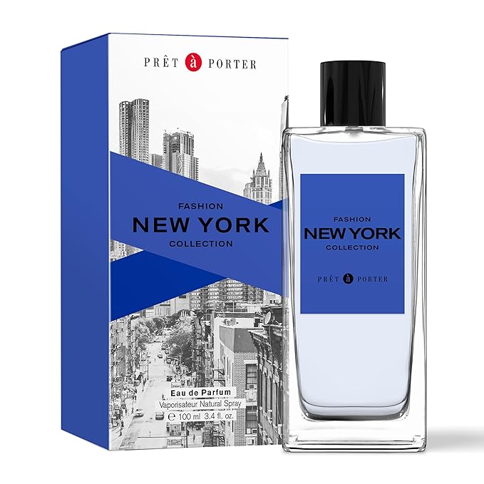 Pret à Porter City Collection New York Eau de Parfum for Men 3.4 fl oz (Pack of 1), A Suave Woody Fougère Fragrance, Notes of Juniper Berries, Wood, and Cedarwood, Long Lasting, Everyday Fragrance