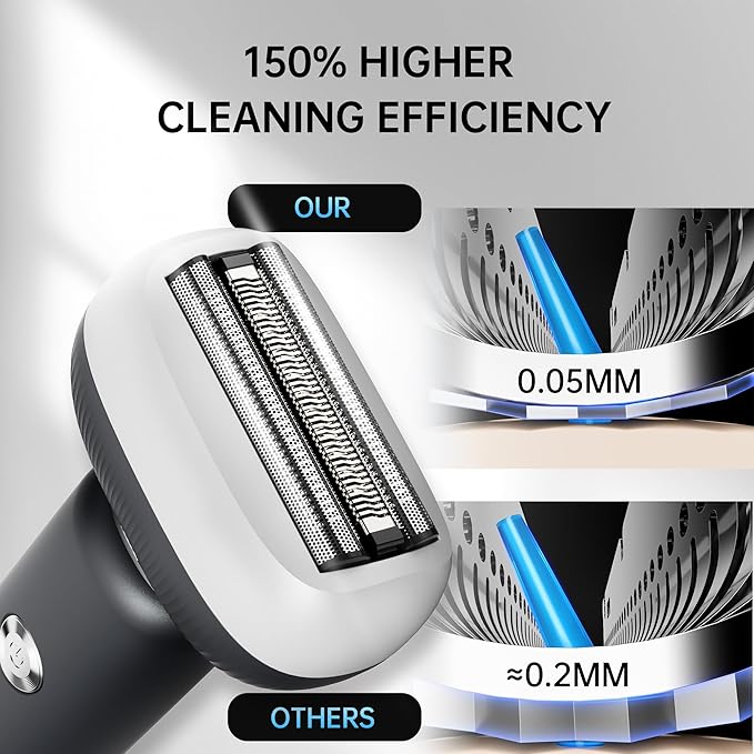 Electric Shaver for Men with Floating Arc 3-Blade, 9000 RPM, Magnetic Head, 1 Hour Fast Type-C Charging can Last for 60 Days, IPX7 Waterproof, Skin-Friendly Blade for Smooth Shaving, Black