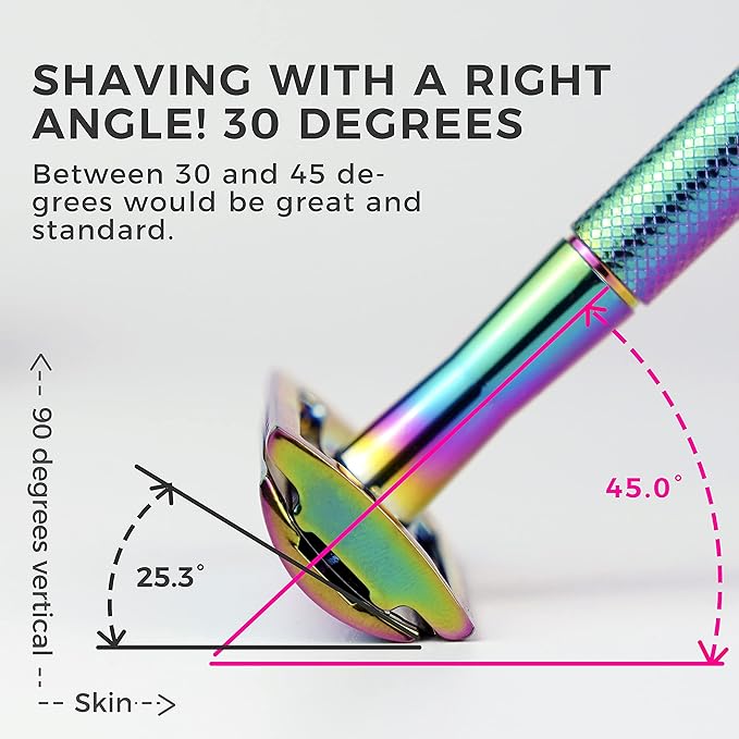 ZOMCHI Double Edge Safety Razor with 5 Safety Razor Blades, Women & Men’s Safety Shaving Razor, Reusable Razor, Plastic Free – Rainbow