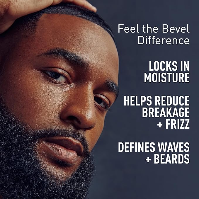Bevel Beard Balm & Hair Pomade for Waves with Coconut Oil and Shea Butter,Locks in Moisture to Help Reduce Frizz and Breakage,Beard Care for Men,3.4 Oz,(Pack of 2)