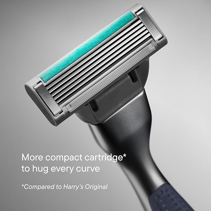 Harry's Plus Razor Refills - 6 Razor Blade Cartridges and Foaming Shave Gel - Compact Cartridge Design for Precise Control - Shaving Kit for Men