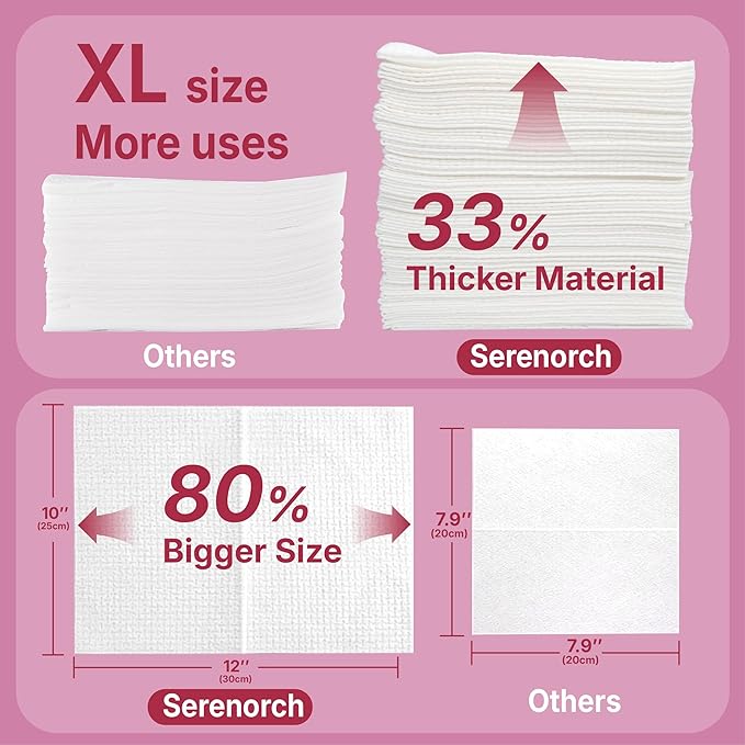 Mother's Day Gifts for Mom from Daughter Son, Disposable Face Towels XL 50 Count, Ultra Soft Facial Tissues for Sensitive Skin, Makeup Remover Dry Wipes, Best Mom Birthday Gift Ideas