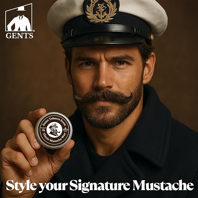 G.B.S Strong Hold Sweet Tobacco Mustache Wax, Easy Application, Restyleable, long lasting hold with Styling Comb (1.7 oz) (3 Pack, Sweet Tobacco)