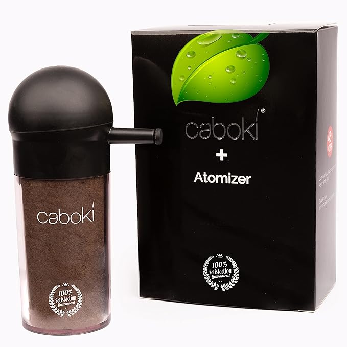 Caboki Hair Building Fiber + Built-In Spray Applicator (30-50 days supply). Salt & Pepper Light