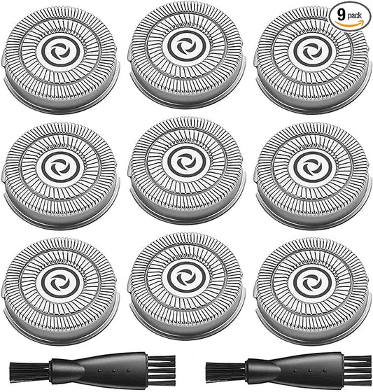9 Pack Shaver Replacement Blades for Pritech Shaver Replacement Blades Pritech Electric Shaver rsm-1505 Replacement Heads, 2 Cleaning Brush