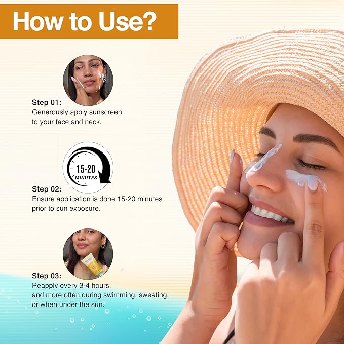 NOURISH MANTRA Ray Rescue Sunscreen/Sunscreen SPF 50/ With Hyaluronic Acid, Aquaxyl, Aloe Vera Extracts & Ashwagandha Extracts/No White Cast, (60 ml (Pack of 1))