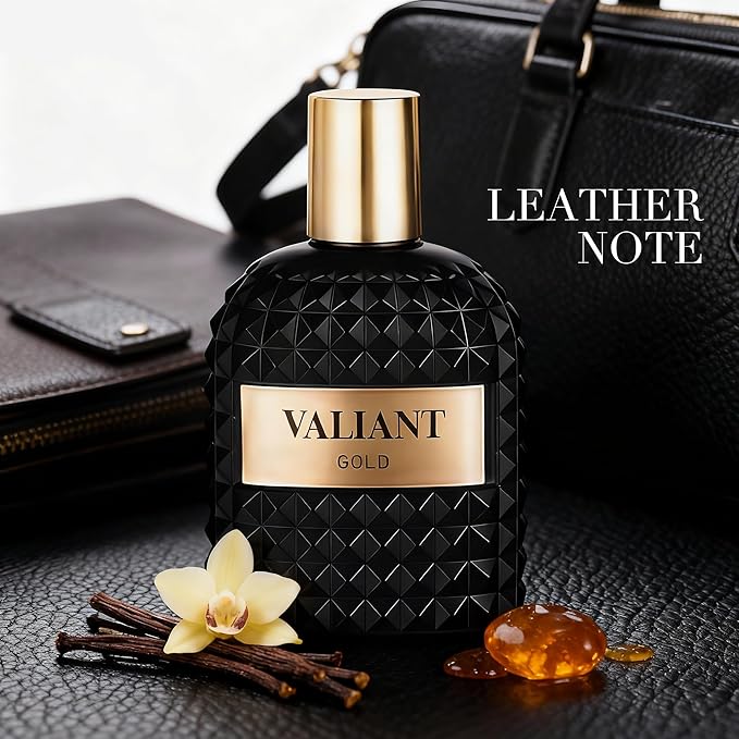 Valiant Gold Men's Cologne–Vanilla & Woody Scent Perfume for Men 3.4 Fl Oz Long Lasting Luxury Fragrance For All Occasions