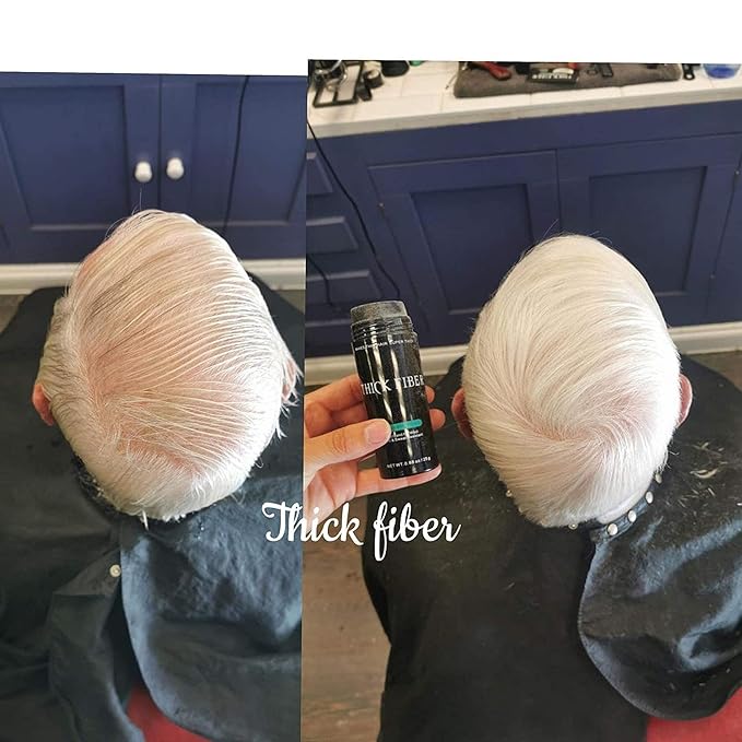 THICK FIBER Hair Fibers for Thinning Hair & Bald spots (WHITE) - 25g Bottle - Conceals Hair Loss in Seconds - Hair Powder for Women & Men