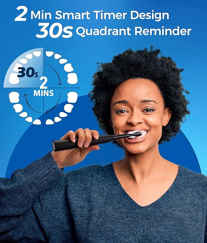 TEETHEORY Electric Toothbrush for Adults with 8 𝐁𝐫𝐮𝐬𝐡 𝐇𝐞𝐚𝐝𝐬, Sonic Electric Toothbrush with 40000 VPM Deep Clean 5 Modes, Rechargeable Toothbrushes Fast Charge 4 Hours Last 30 Days