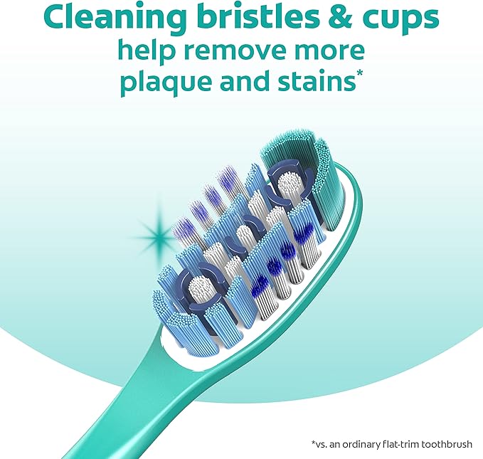 Colgate 360 Whole Mouth Toothbrush, Adult Toothbrushes Medium Bristles, Helps Remove Bad Breath Bacteria and Plaque, Medium Toothbrush Pack, Includes Cheek and Tongue Cleaner, 4 Pack