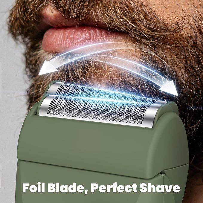 Manscape Trimmer for Men, 2 in 1 Electric Hair Trimmer for Men - Trimmer with Ceramic Blade & Foil Shaver, No-Nick Shaving, IPX7 Waterproof Body Groomer for Bikini/Pubic/Groin