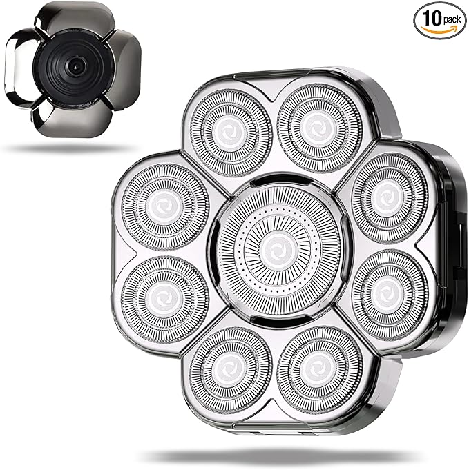 Head Shaver Replacement Heads,Head Shaver Replacement Blades, Head Shavers for Bald Men,Head shavers for Men, Stainless Steel Rotary Blades for Electric Head Razor (silver9)
