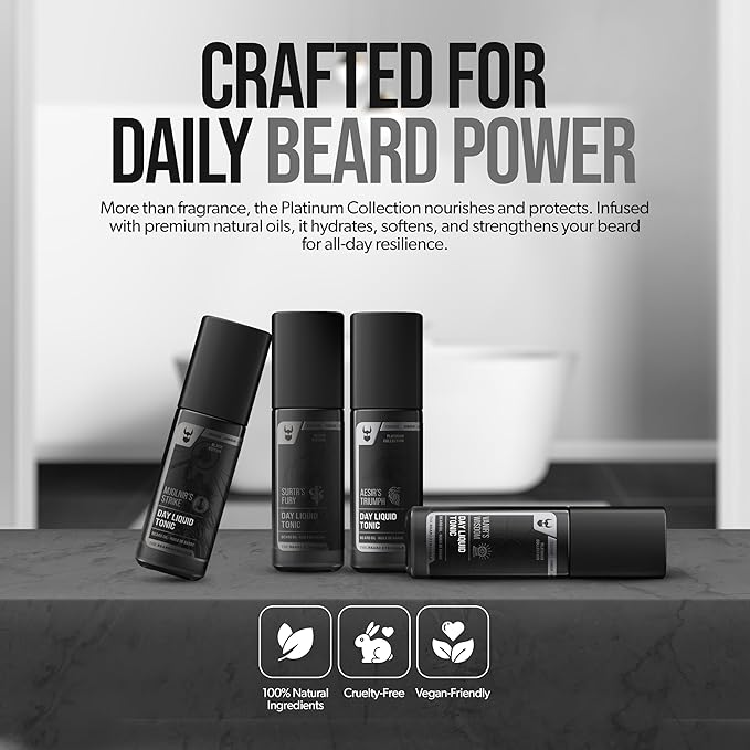 Beard Oil for Men by Beard Struggle - Day Liquid Tonic Beard Growth Oil - Moisture & Soften Your Beard - Platinum Collection, Loki Unscented (1.35 Fl oz)