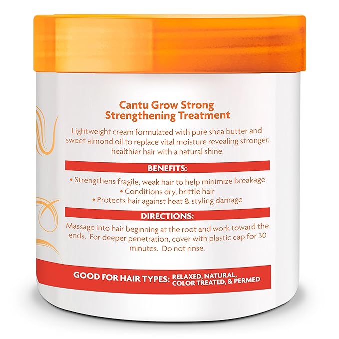 Cantu Grow Strong Strengthening Treatment with Shea Butter, 6 oz (Packaging May Vary) (Pack of 2)