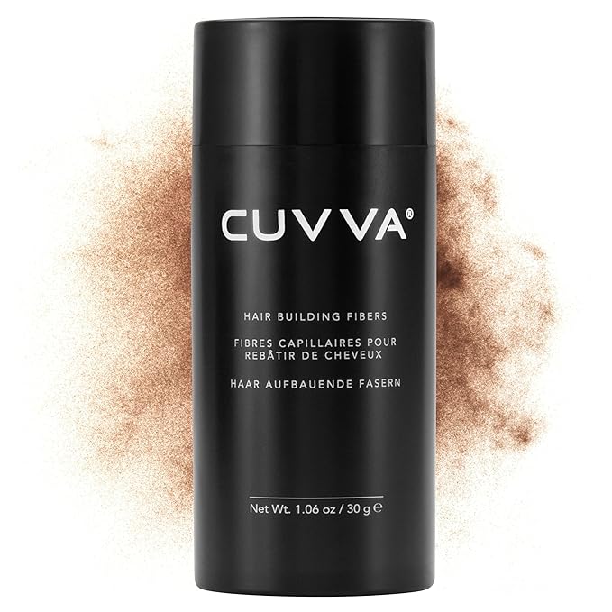 CUVVA Hair Building Fibers (30g) - Instantly Fill in Fine and Thinning Hair to Create a Thicker, Fuller Look - 13 Different Shades for Men & Women - Dark Auburn