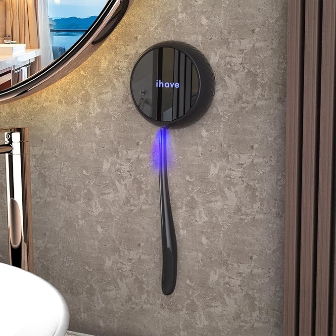 iHave Toothbrush Sanitizer Holder: Auto-Cycle UV Disinfection & Magnetic Wall-Mount for Manual & Electric Brushes | Portable Toothbrush Holders for Home & Apartment,Bathroom Decor & Travel Essential