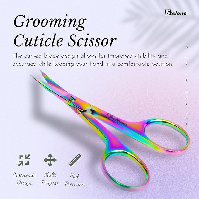 Professional Grooming Scissors Eyebrow Scissors Small Curved Stainless Steel Manicure & Beauty Scissor for Women