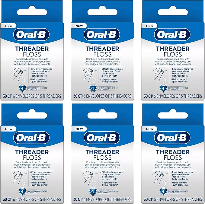 Oral-B Glide Threader Floss, 30-Count (Pack of 6)