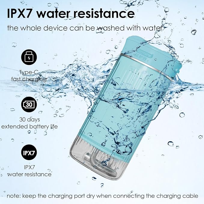 Portable Mini Water Flosser 225ML Long-Lasting Endurance Travel Cordless Oral Irrigator for Gum Care/Implants/Braces (Green(8Tips))