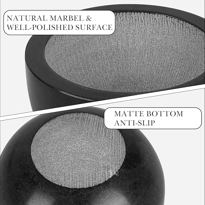 Linkidea Natural Marble Shaving Soap Bowl, Internal Groove Heat Preservation Shaving Bowl, Soap Shaving Bowl Gift for Men, Husband, Boyfriend, Dad (Black), RAC28-02
