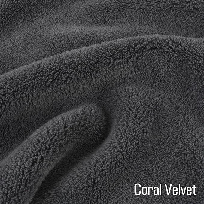 SINLAND Absorbent Coral Velvet Washcloth Ultra Soft Microfiber Face Towels 12 x 12 inch Multi-Purpose Face Cloths for Household and Sport