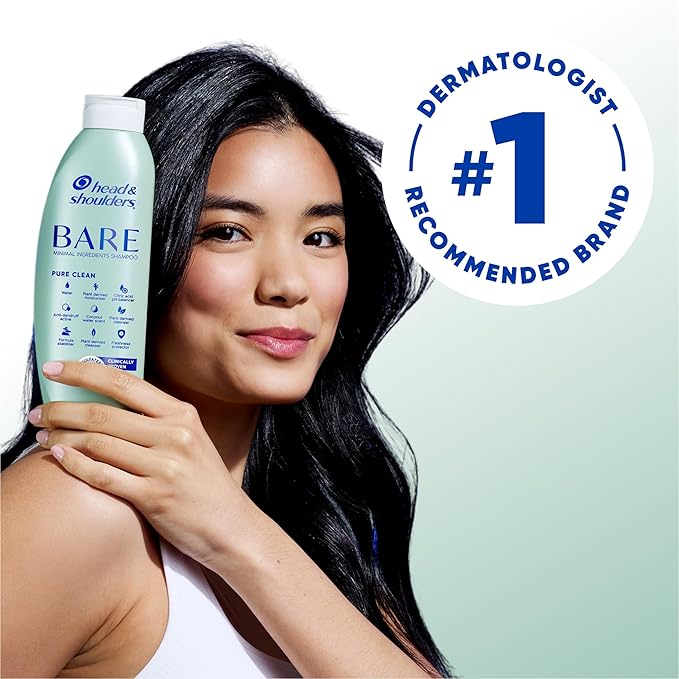Head & Shoulders Anti-Dandruff Shampoo and Conditioner, BARE Pure Clean 2-in-1 Twin Pack, 1% Pyrithione Zinc, Scalp Care, Sulfate-Free, Silicone-Free, 13.5 fl oz Each