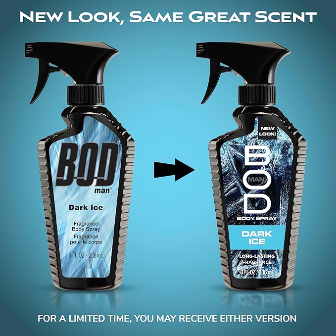 BOD man Fragrance Body Spray, Dark Ice, 8 fl oz