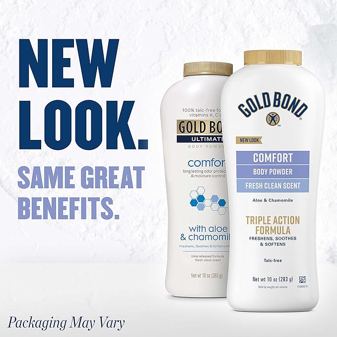 Gold Bond No Mess Talc-Free Body Powder Spray 7 oz. Fresh Scent & Comfort Body Powder 10 oz. Talc-Free Fresh Clean Scent Bundle