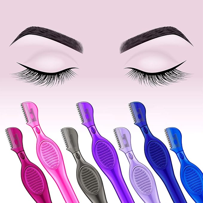 Mudder 28 Pcs Eyebrow Razor Knife Shaver Trimmer Shaver Multipurpose Exfoliating Tool Facial Hair Removal for Women Valentine Gift Giving(Assorted Colors)