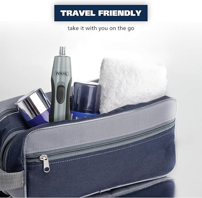 Wahl Clipper Battery Operated, Precision Ear and Nose Hair Trimmer for Men, Hygienic Nose Trimmer with Rinseable Blade for Easy Cleaning, Perfect for Travel – Model 3026462