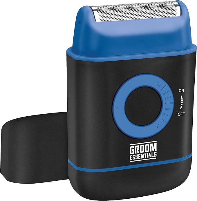 ChargeWorx Travel Foil Shaver for Men, Cordless Electric Razor with Pop-Up Precision Trimmer, Lightweight Battery-Operated Face Shaver for Sensitive Skin, Portable Grooming Tool with Cleaning Brush