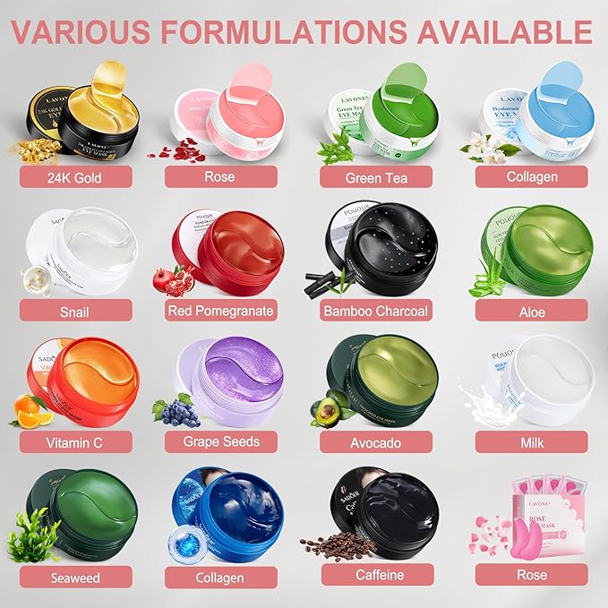 LAVONE Eye Mask - 30 Pairs Milk Under Eye Patches Skin Care Products - Eye Masks Skincare for Dark Circles and Puffiness, Reduce Wrinkles, Eye Bags and Fine Lines, for Women and Man