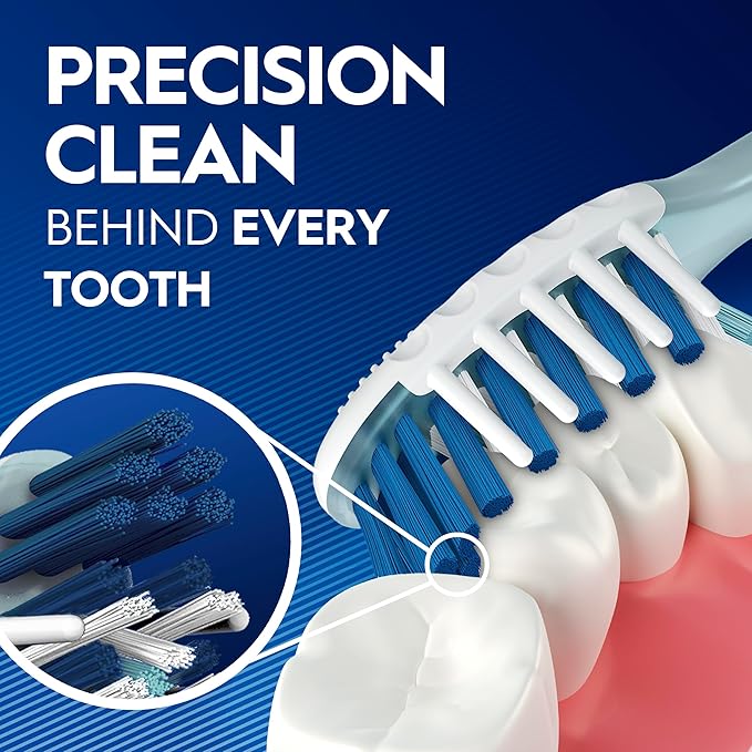 Oral-B Pro Health CrossAction Plaque Removal toothbrushes, 2 Count Toothbrush Soft, Deep Reach in Tight Spaces, Tongue Scraper Tooth Brush, Plaque Fighter, Gentle on Teeth, Gum stimulators