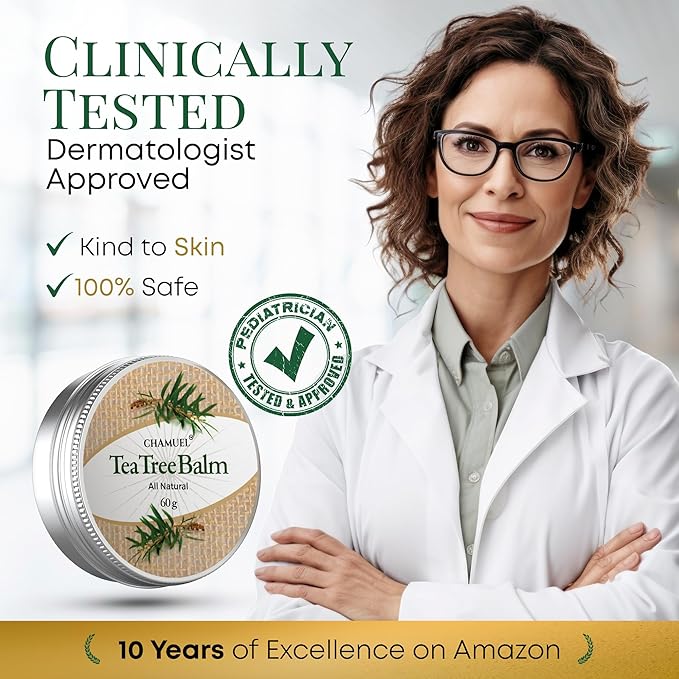 Tea Tree Oil Balm, Itchy Skin Relief for Soothing Rashes, Jock Itch, Athlete’s Foot, Folliculitis, Bug Bites. Natural Formula for Dry Sensitive Skin | Safe for All Ages 1pack