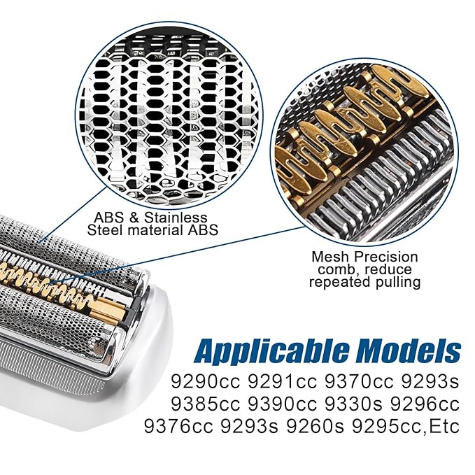 94M Series 9 Shaver Head Replacement Part Compatible with Braun Series 9 Pro Replacement Heads,94M Blades for Braun Series 9 Electric Razors 9290cc,9370cc,9376cc,9293s,9260s,9295cc,9390cc,9330s