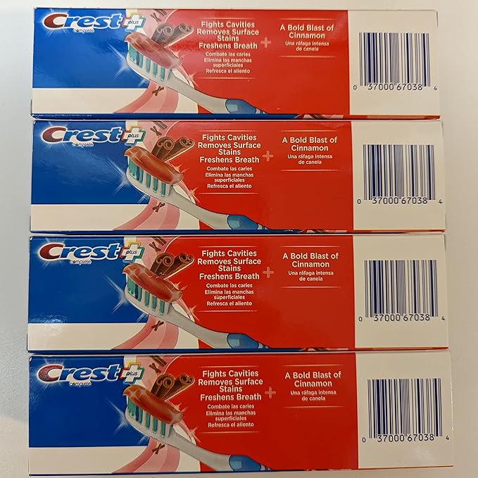 Crest Plus Complete + Whitening Cinnamon Rush Expressions 5.4 oz (4 Pack) 5.4 Ounce (Pack of 4)