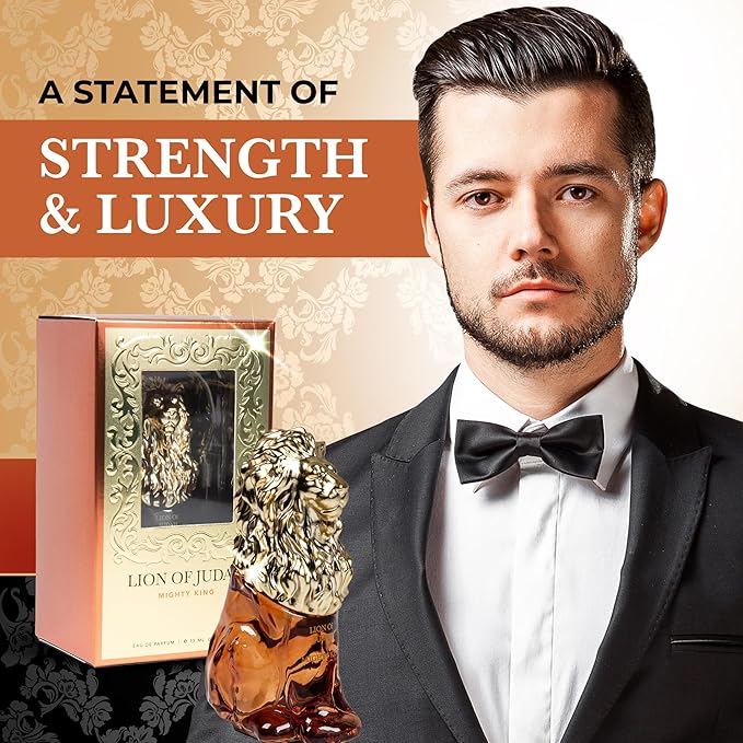 LION OF JUDAH Mighty King - Travel Size Cologne for Men - Long-Lasting EDP Fragrance Comes in Elegant Lion-Shaped Glass Bottle - Cinnamon, Dry Wood & Vanilla Notes (15ml)