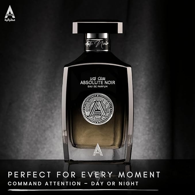 Absolute Noir Eau De Parfum for Men 100Ml 3.4Oz - Luxurious and Long Lasting Fragrances with Top Notes of Bergamot, Lemon, Grapefruit, Pink Pepper