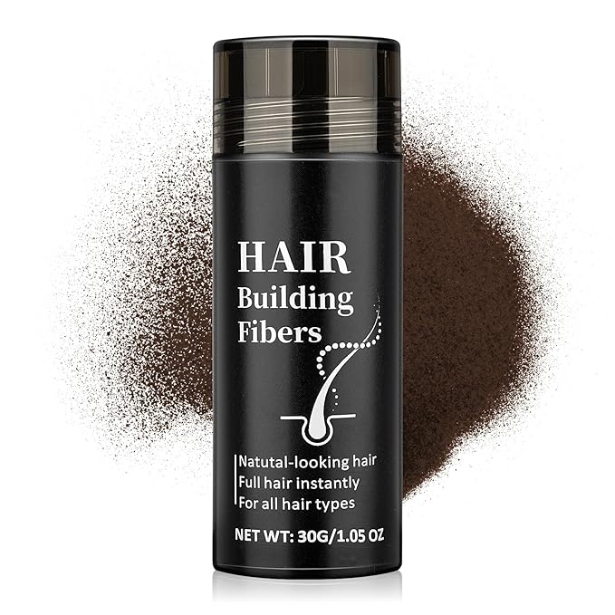 AWCCXMYM Hair Building Fibers for Thinning Instant Coverage Hair Fibers for Women & Men Natural Texture Undetectable Hair Fiber for Thickener and Fuller Look 30g #Dark Brown