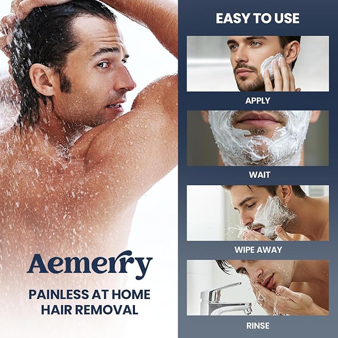 Intimate Hair Removal Cream for Men: Effective Painless Flawless Depilatory Cream for arms legs chest and Pubic Area - Suitable for All Skin Types