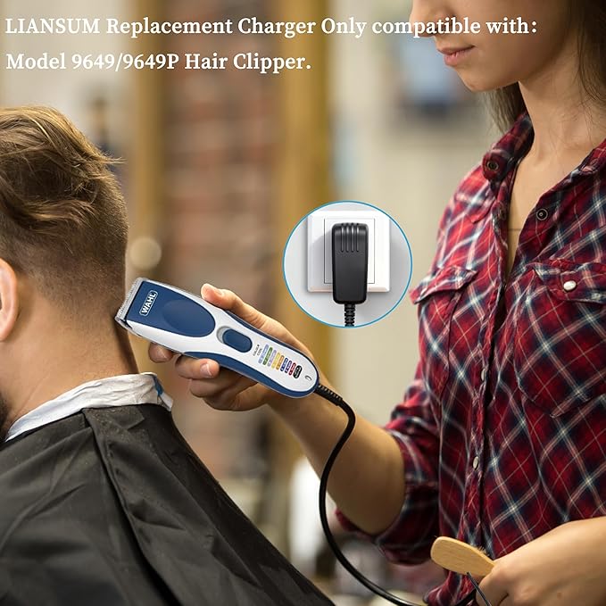LIANSUM Replacement Charger Compatible with Wahl 9649 Hair Clipper, Compatible with Wahl 9649 9649P Color Pro Cordless Trimmer Power Cord