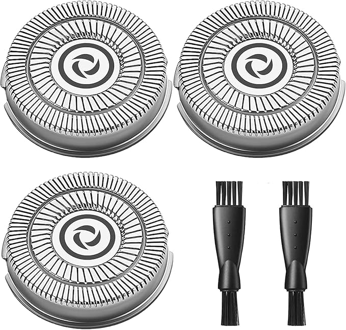 RMS8101 Blades Compatible with MAX-T Men's Electric Shaver RMS7109, 3PCS RMS8101 Replacement Blades, 2 Cleaning Brush