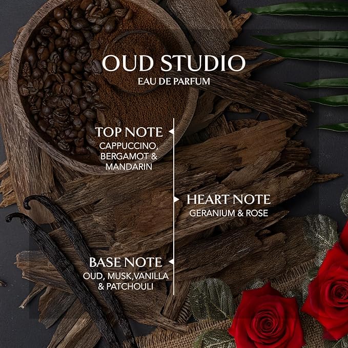 EMBAROUGE OUD STUDIO Men's Fragrance | Perfume for Men | CitrusTop note | 100 ml pack | 3.4 Fl. Oz. | Woody and Amber fragrance | Gift for Men | Eau de Parfum EDP