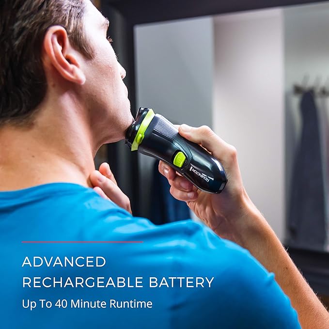 Remington Ultrastyle Rechargeable Rotary Shaver, Pr1320, Black/Neon Green