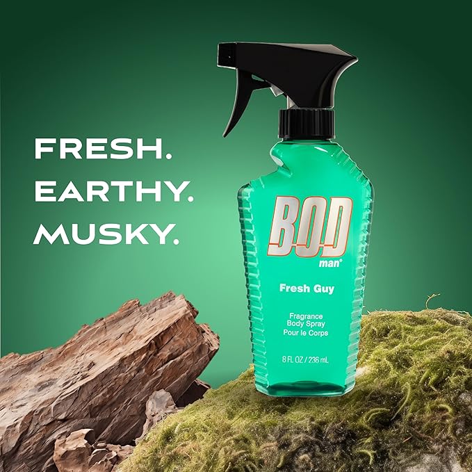 BOD man Blue Surf Body Spray 8 Fl Oz and Fresh Guy Body Spray 8 oz Men's Fragrances