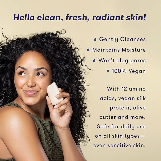 HIBAR - Cleanse Face Wash Bar - Solid Face Wash - Deep Cleansing & Moisturizing - With 12 Unique Amino Acids - Safe For Daily Use & Sensitive Skin - Plastic, Paraben & Soap-Free - Vegan -1 Bar