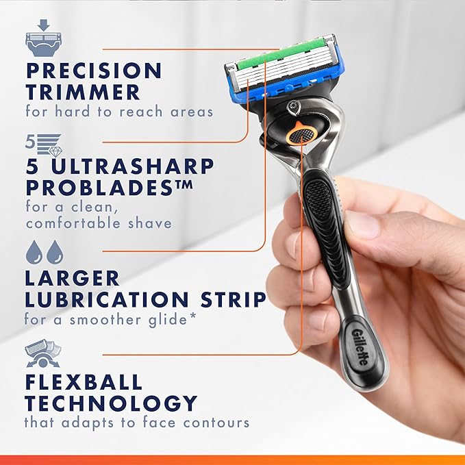 Gillette ProGlide Razor Refills for Men, 12 Razor Blade Refills, (Pack of 2)
