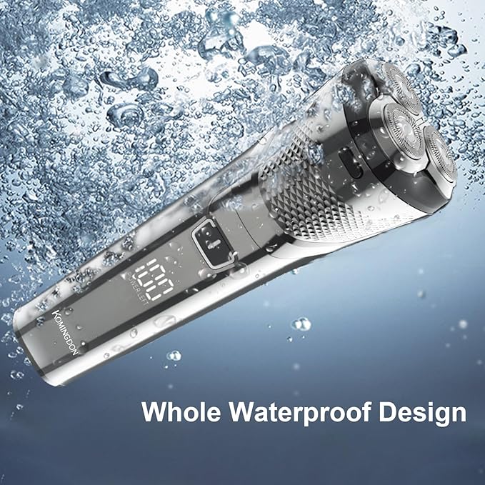 Electric Shaver Razor for Men Face Clean Shave - Rechargeable USB-C, Cordless, Dry/Wet Rotary Shaver with LED Display and Replacement Blade