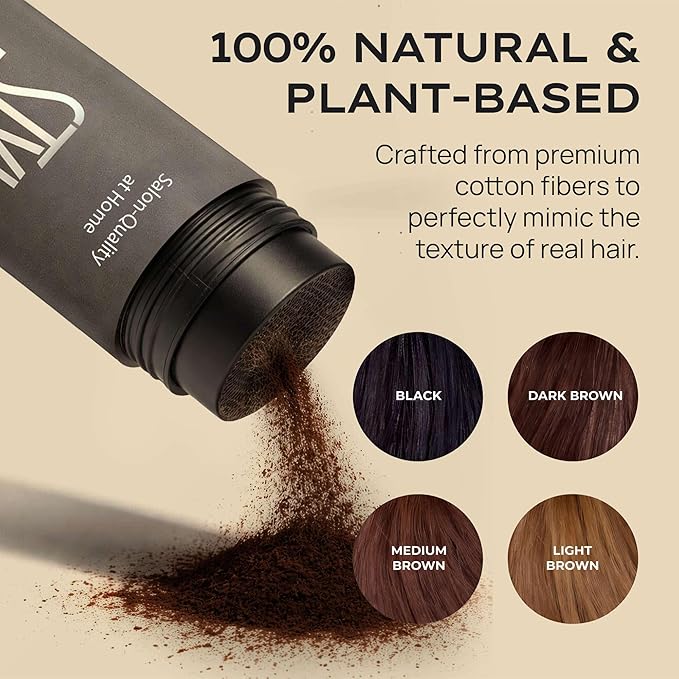 Style Edit Hair Building Fibers for Thinning Hair | Conceals Receding Hairlines, Fine Hair & Bald Spots for Fuller looking hair, 100% Plant-Based Thickening Powder for Men & Women, Dark Brown 0.88oz