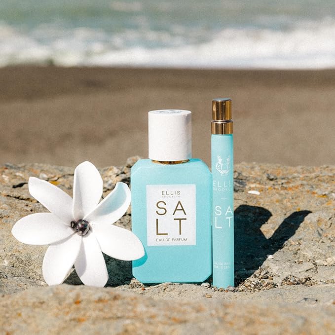 Ellis Brooklyn Salt Eau de Parfum, Travel Spray, Fragrance For Women with Ambergris, Tahitian Tiare, Ylang Ylang & Sandalwood - Tropical - Vegan, Cruelty-Free Paraben-Free,10ml / 0.33 Fl Oz